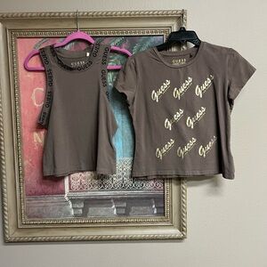 GUESS Woman’s Brown Short Sleeve Tees Set